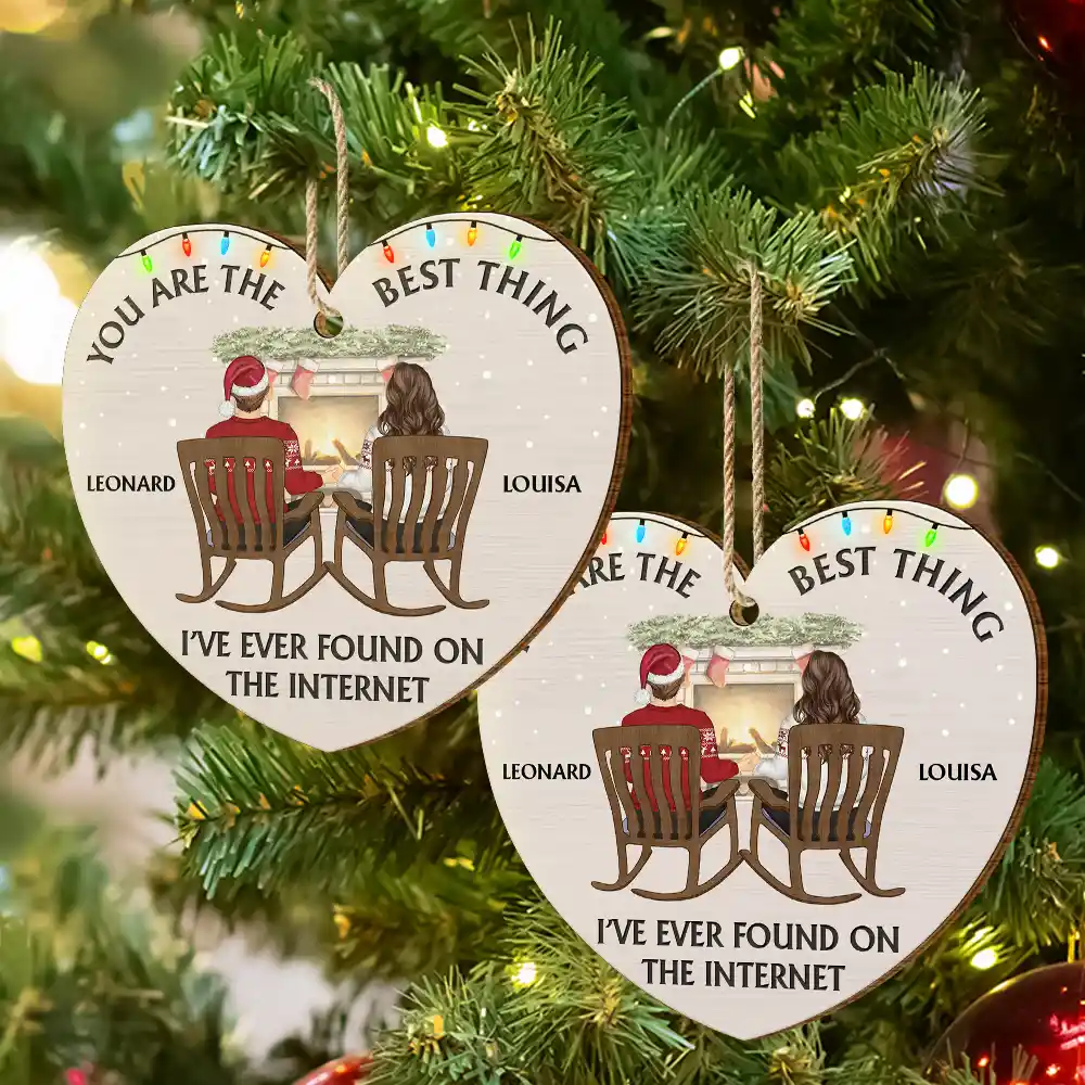 You Are The Best Thing Christmas Couples - Personalized Custom Shaped Wooden Ornament - Image 6
