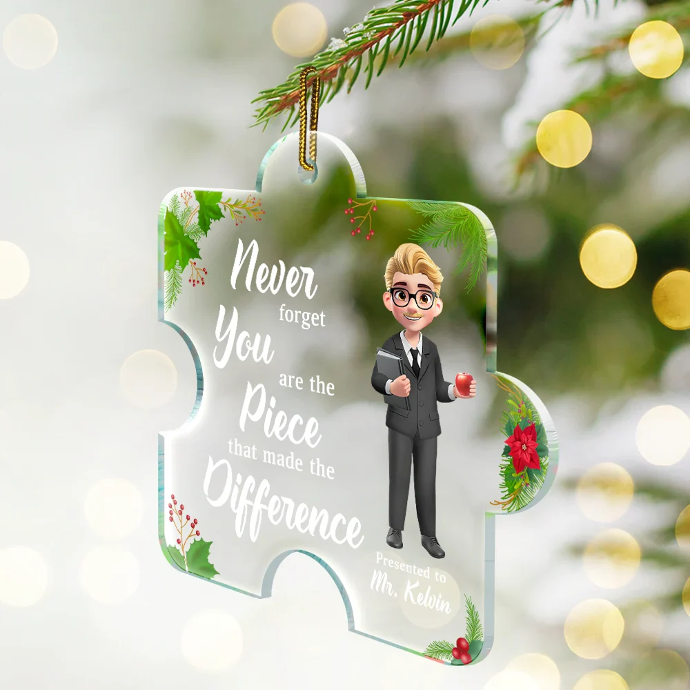You Are The Piece That Made The Difference - Personalized Custom Shaped Acrylic Ornament - Image 2