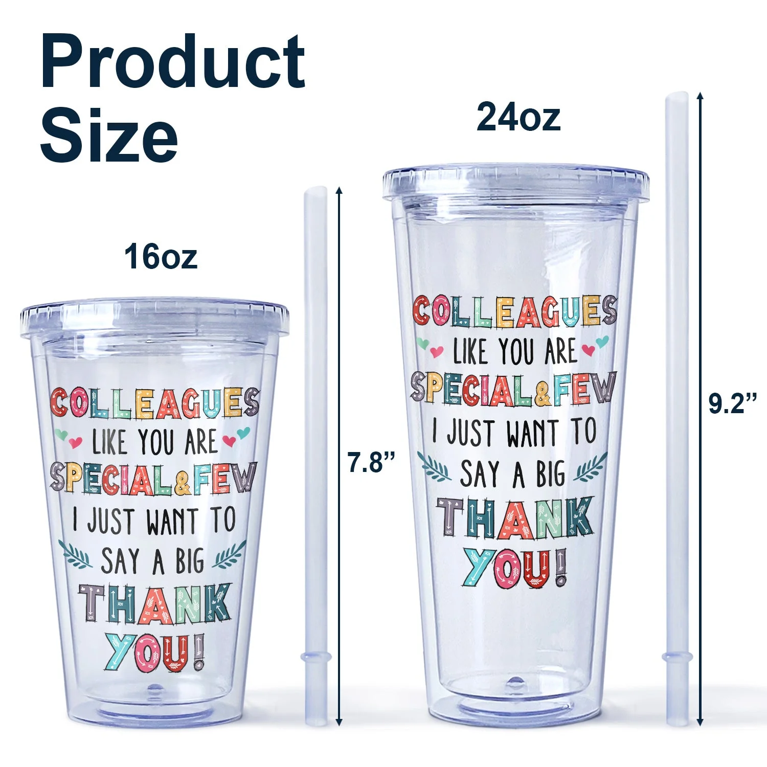 You Are The Reason I Don't Punch People At Work Colorful - Funny, Anniversary, Birthday Gifts For Colleagues, Coworker, Besties - Personalized Acrylic Insulated Tumbler With Straw - Image 5