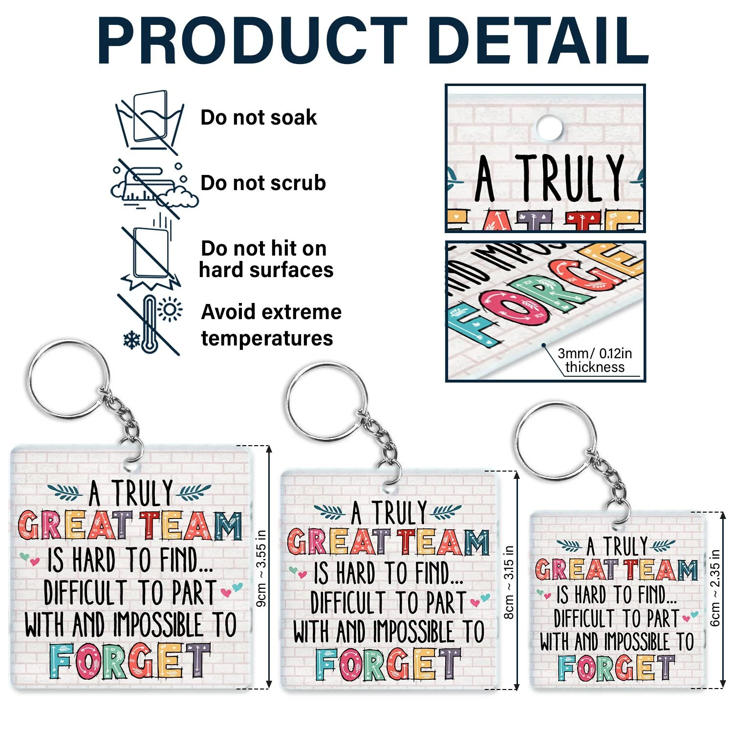 You Are The Reason I Don't Punch People At Work Colorful - Funny, Anniversary, Birthday Gifts For Colleagues, Coworker, Besties - Personalized Custom Acrylic Keychain - Image 5