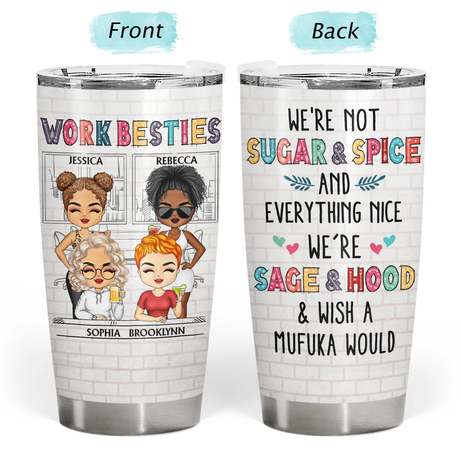 You Are The Reason I Don't Punch People At Work Colorful - Funny, Anniversary, Birthday Gifts For Colleagues, Coworker, Besties - Personalized Tumbler - Image 3