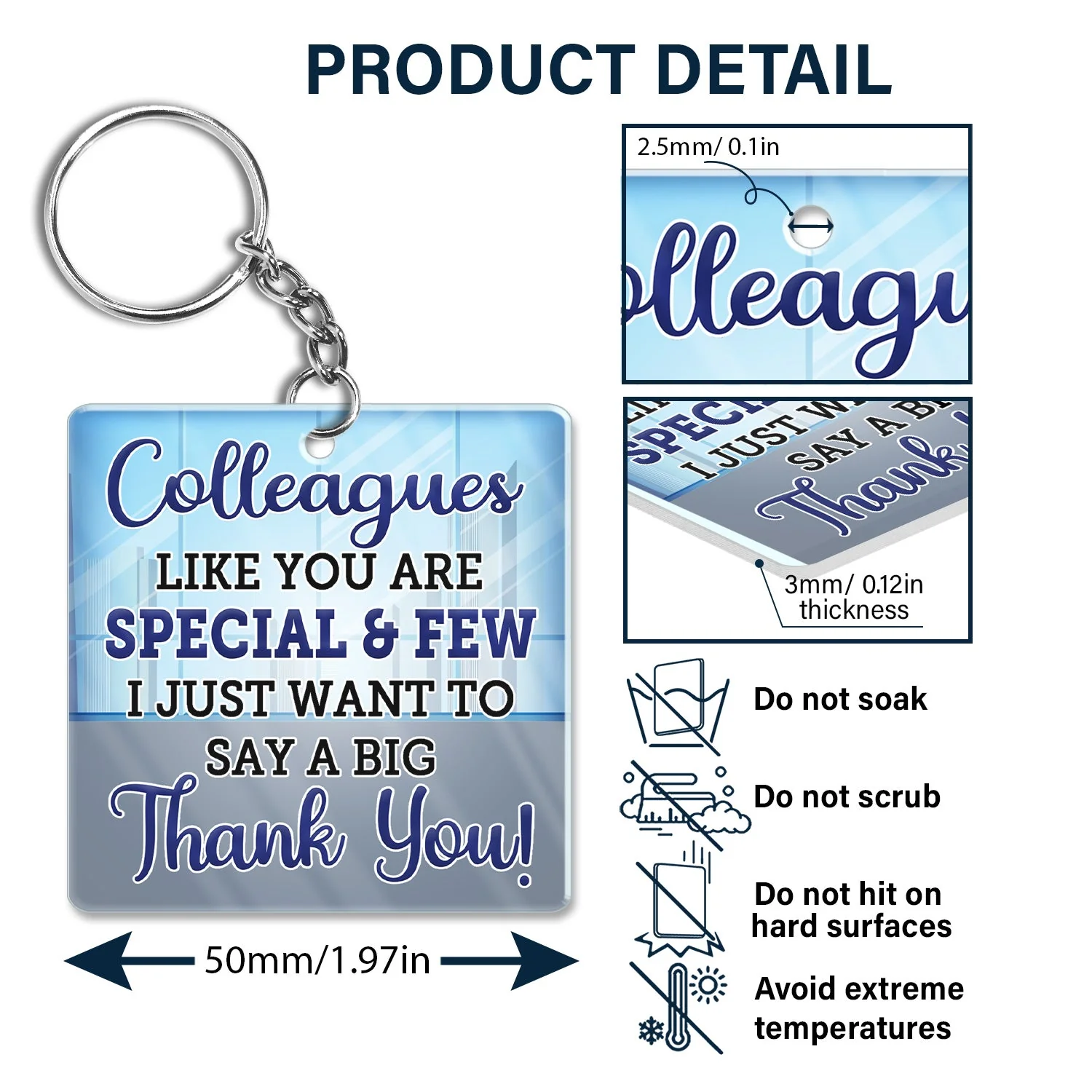 You Are The Reason I Don't Punch People At Work Family - Funny, Anniversary, Birthday Gifts For Colleagues, Coworker, Besties - Personalized Custom Acrylic Keychain - Image 5