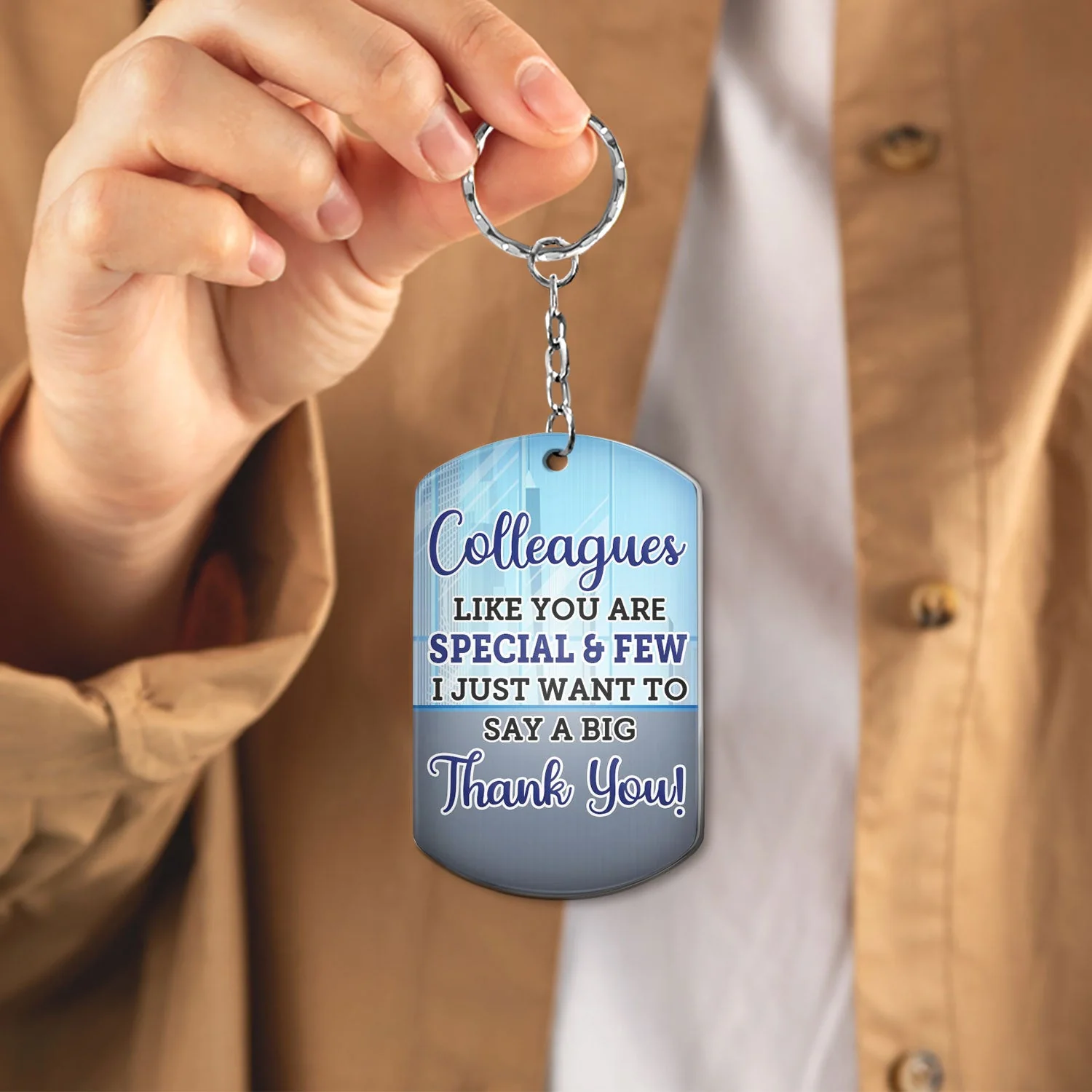 You Are The Reason I Don't Punch People At Work - Funny, Anniversary, Birthday Gifts For Colleagues, Coworker, Besties - Personalized Aluminum Keychain - Image 4