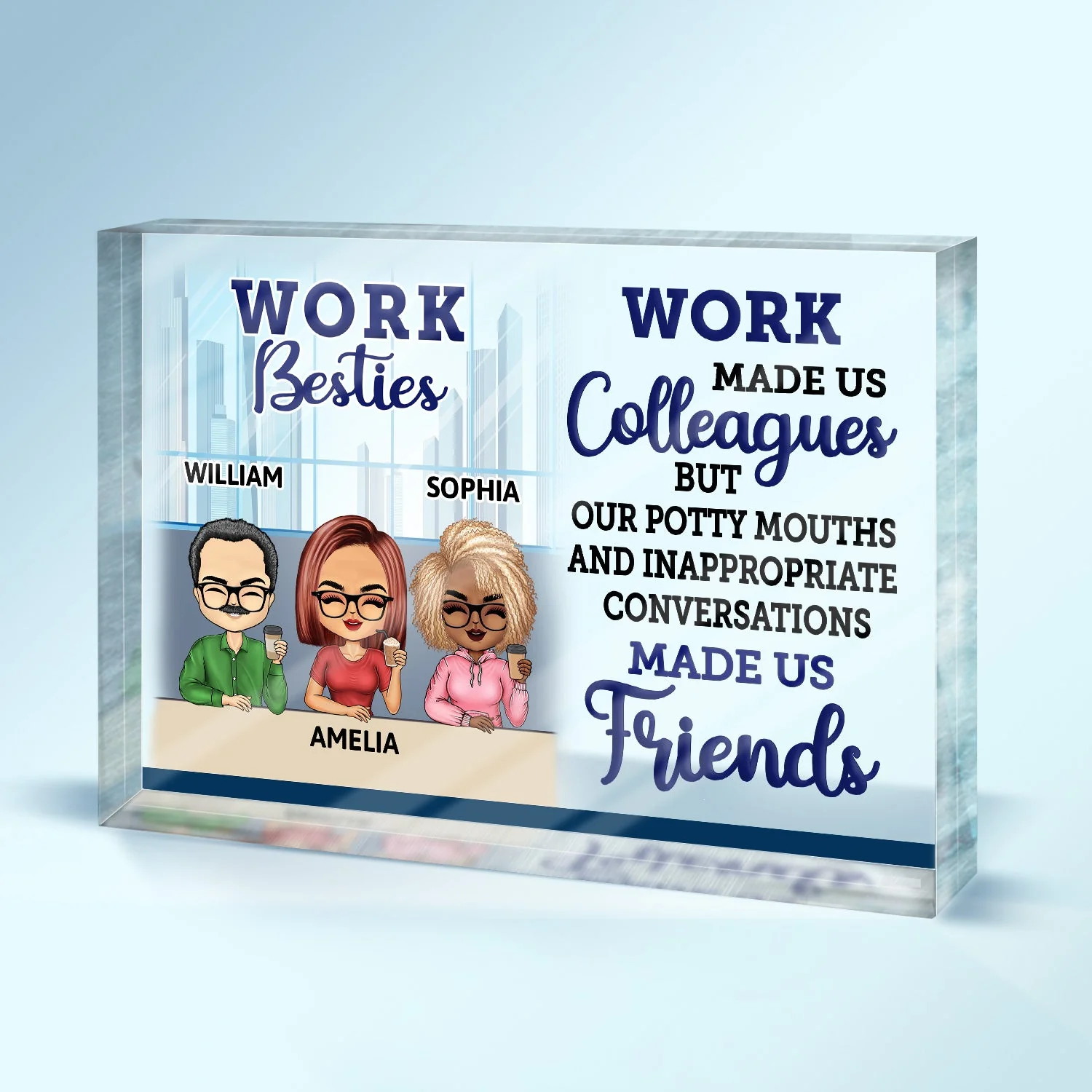 You Are The Reason I Don't Punch People At Work - Funny, Anniversary, Birthday Gifts For Colleagues, Coworker, Besties - Personalized Custom Rectangle Shaped Acrylic Plaque - Image 2