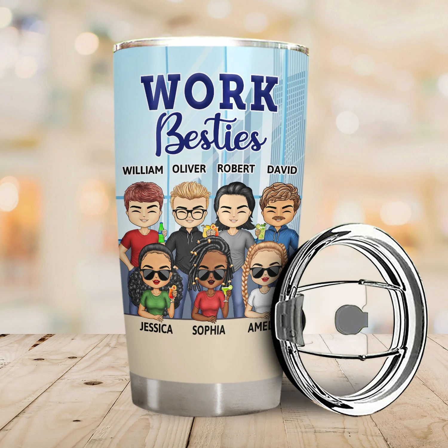 You Are The Reason I Don't Punch People At Work - Funny, Anniversary, Birthday Gifts For Colleagues, Coworker, Besties - Personalized Custom Tumbler - Image 2