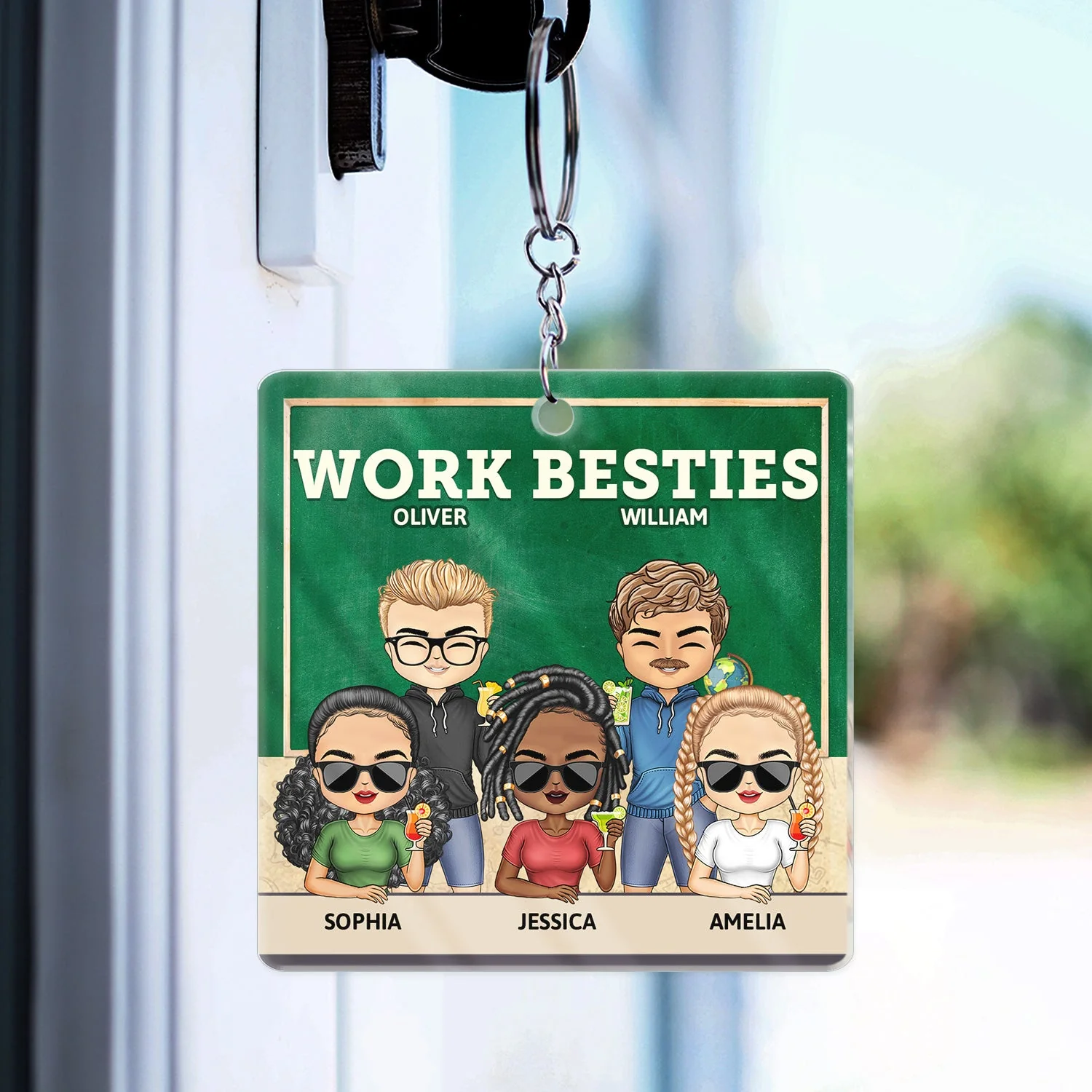 You Are The Reason I Don't Punch People At Work Teacher - Funny, Anniversary, Birthday Gifts For Colleagues, Coworker, Besties - Personalized Custom Acrylic Keychain - Image 3