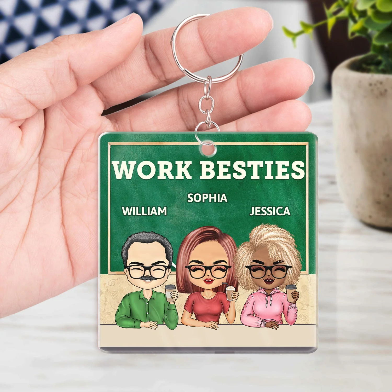 You Are The Reason I Don't Punch People At Work Teacher - Funny, Anniversary, Birthday Gifts For Colleagues, Coworker, Besties - Personalized Custom Acrylic Keychain - Image 4