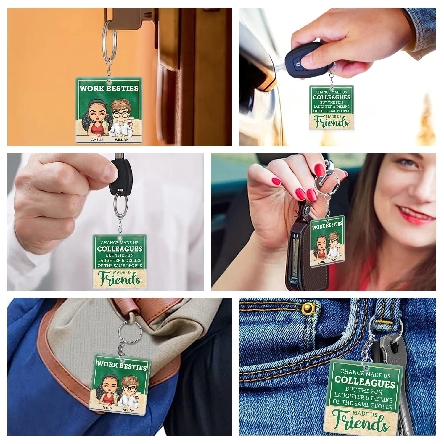 You Are The Reason I Don't Punch People At Work Teacher - Funny, Anniversary, Birthday Gifts For Colleagues, Coworker, Besties - Personalized Custom Acrylic Keychain - Image 6