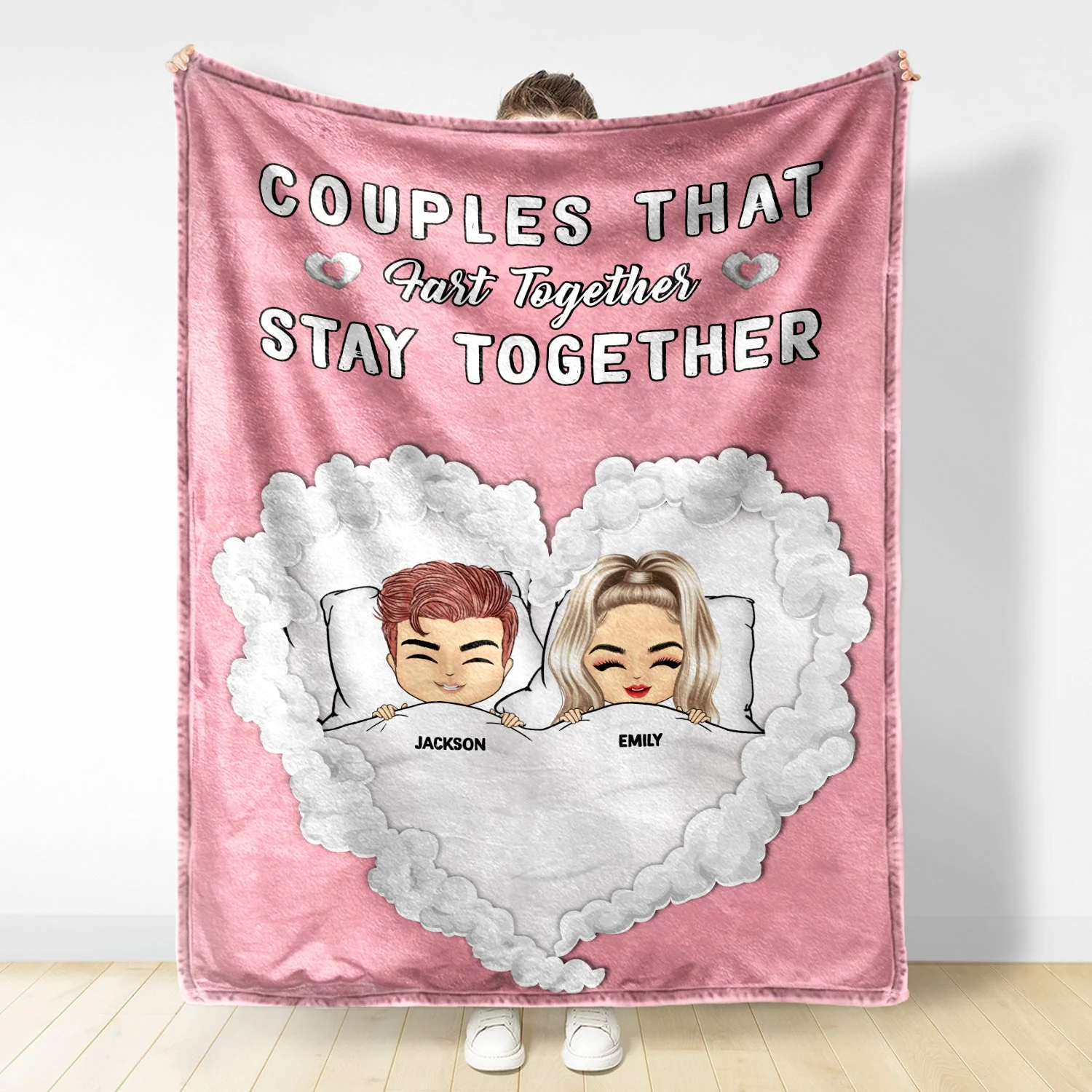 You Fart In Bed - Gift For Couples - Personalized Custom Fleece Blanket - Image 2
