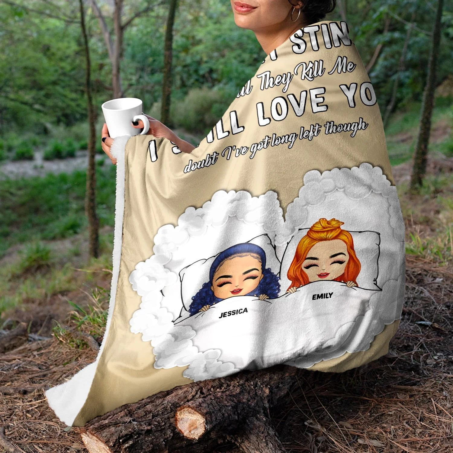 You Fart In Bed - Gift For Couples - Personalized Custom Fleece Blanket - Image 3
