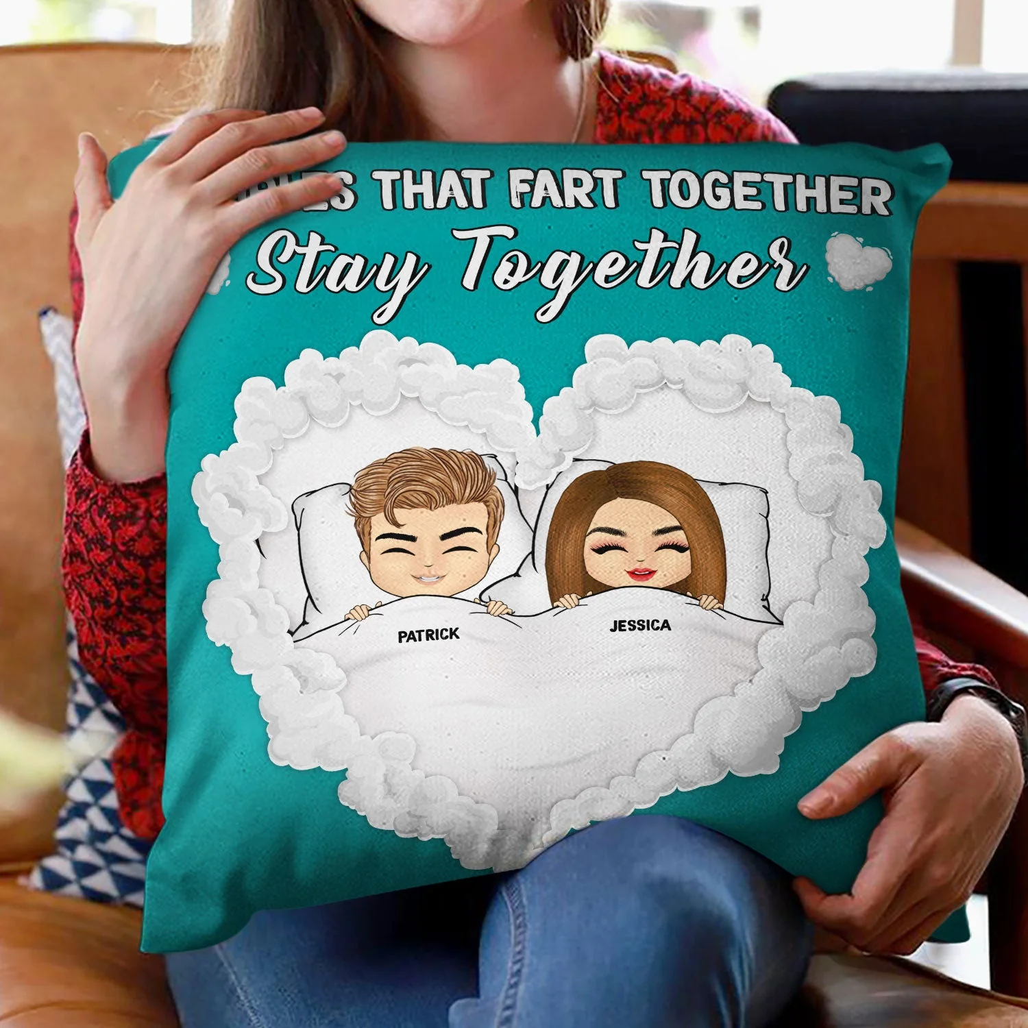 You Fart In Bed - Gift For Couples - Personalized Custom Pillow - Image 2
