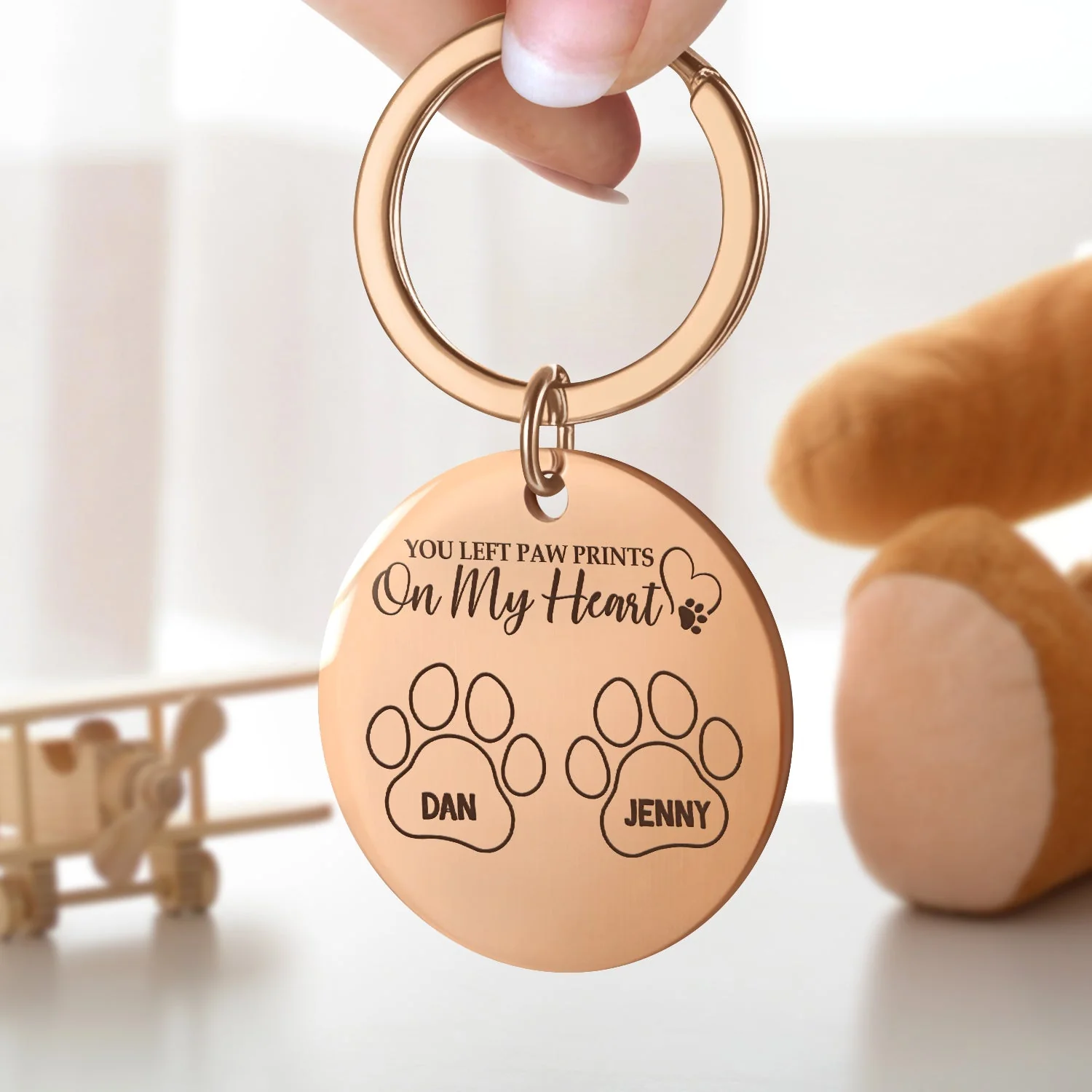 You Left Paw Prints - Memorial Gift For Dog Lovers, Cat Lovers - Personalized Keyring - Image 3