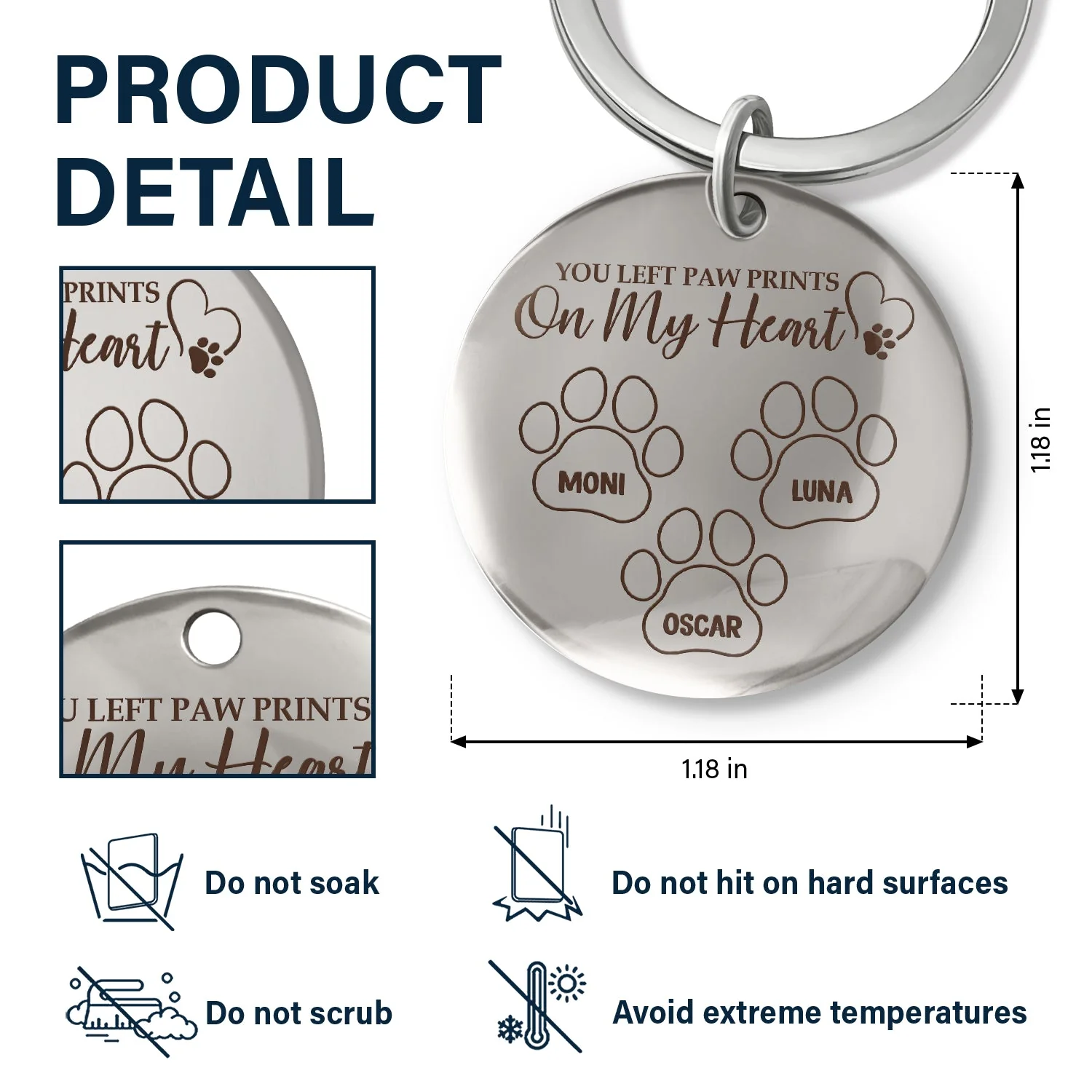 You Left Paw Prints - Memorial Gift For Dog Lovers, Cat Lovers - Personalized Keyring - Image 4