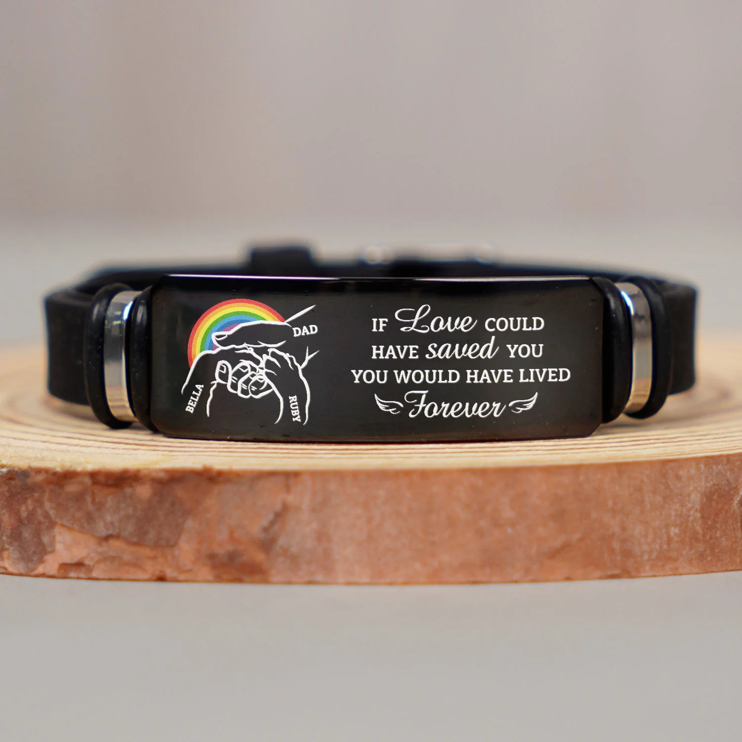 You Left Paw Prints On My Heart - Memorial Gift For Dog Lovers, Dog Mom, Dog Dad - Personalized Engraved Bracelet - Image 3