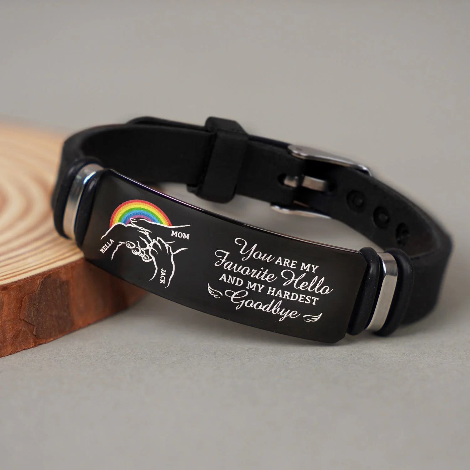 You Left Paw Prints On My Heart - Memorial Gift For Dog Lovers, Dog Mom, Dog Dad - Personalized Engraved Bracelet - Image 4
