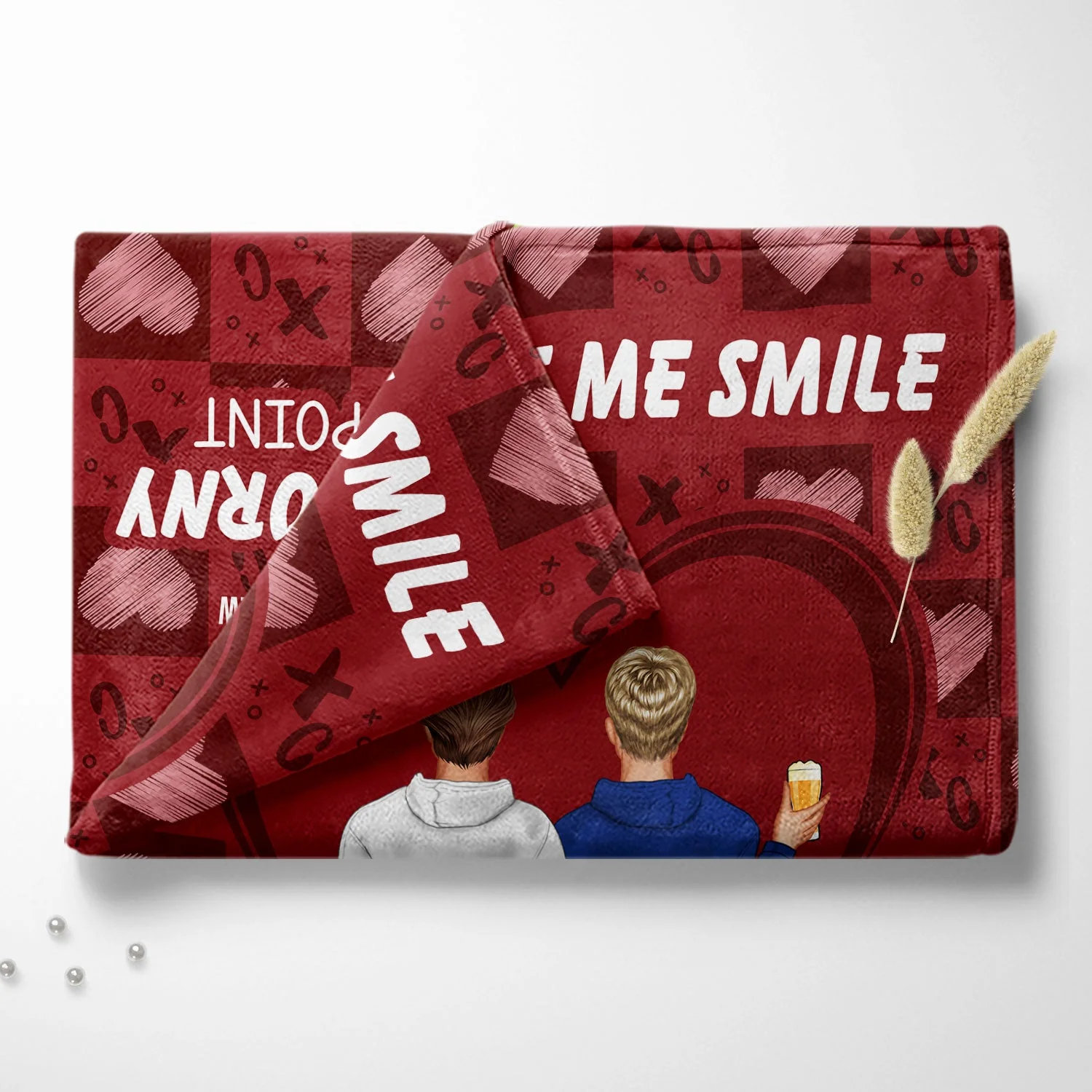 You Make Me Smile And Also - Gift For Couples - Personalized Fleece Blanket - Image 4