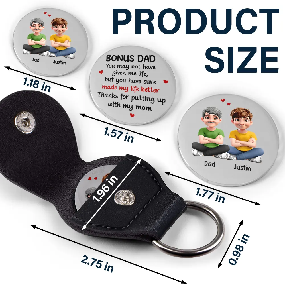 You May Not Have Given Me Life Bonus Dad - Personalized Leather Pocket Hug - Image 5
