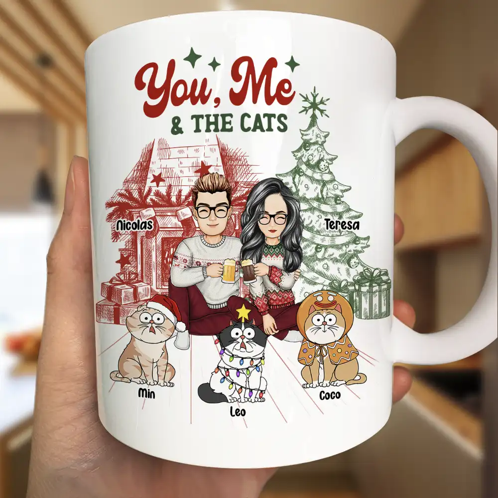 You, Me And The Cats - Personalized Mug - Image 3