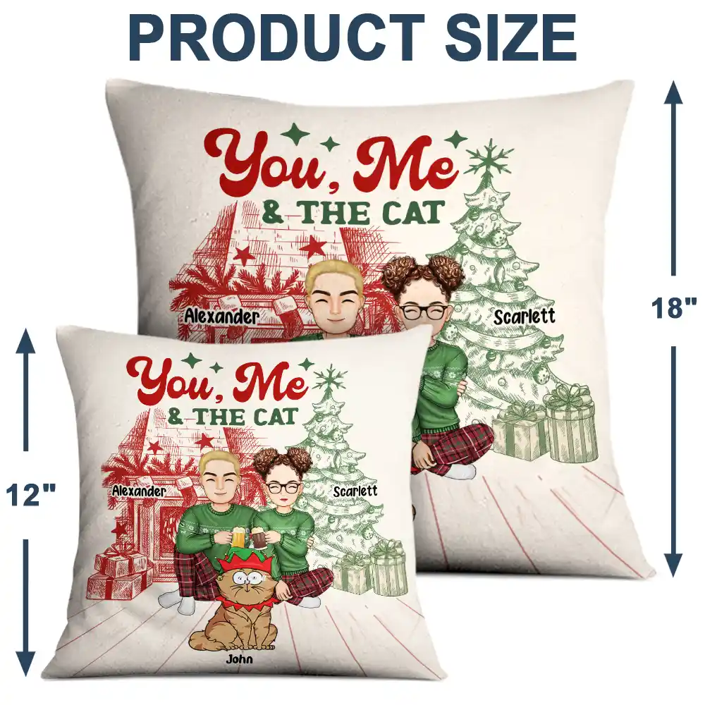 You, Me And The Cats - Personalized Pillow - Image 4