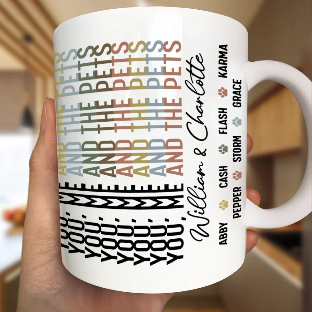 You Me And The Dog Cat Hidden Message - Personalized Mug - Image 3