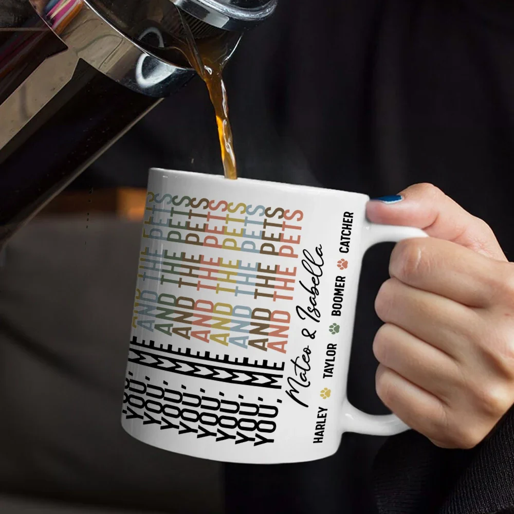 You Me And The Dog Cat Hidden Message - Personalized Mug - Image 5