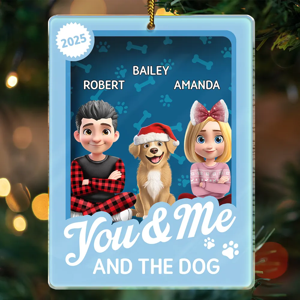 You & Me And The Dog Toy Box - Personalized Custom Shaped Acrylic Ornament - Image 5
