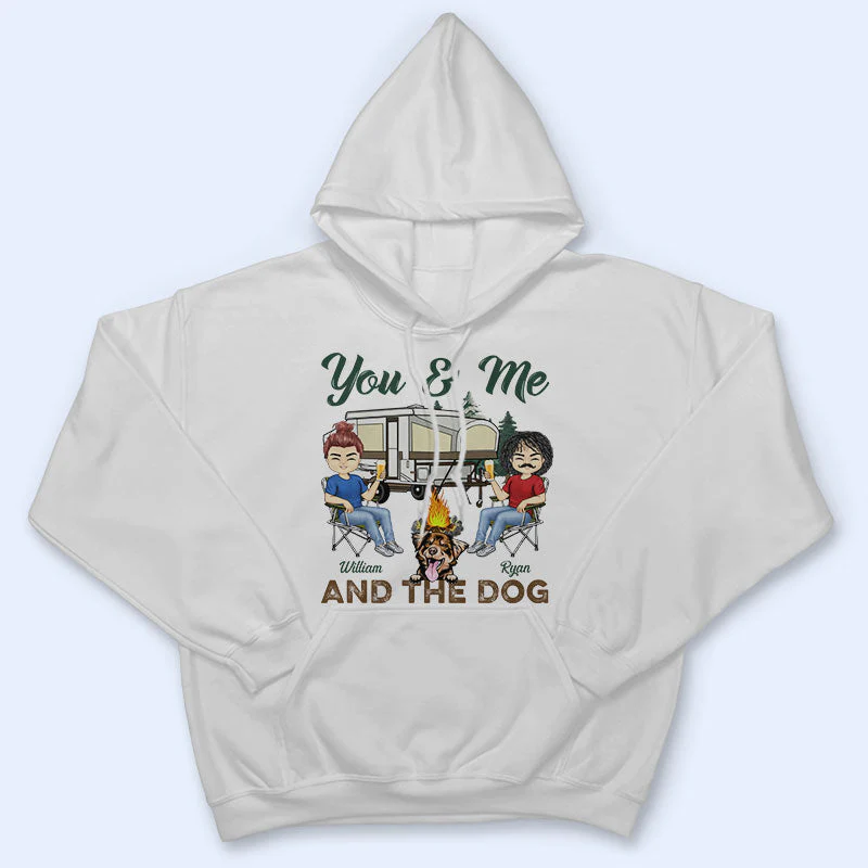 You & Me And The Dogs Camping Husband Wife Pride - Couple Gift - Personalized Custom T Shirt - Image 4