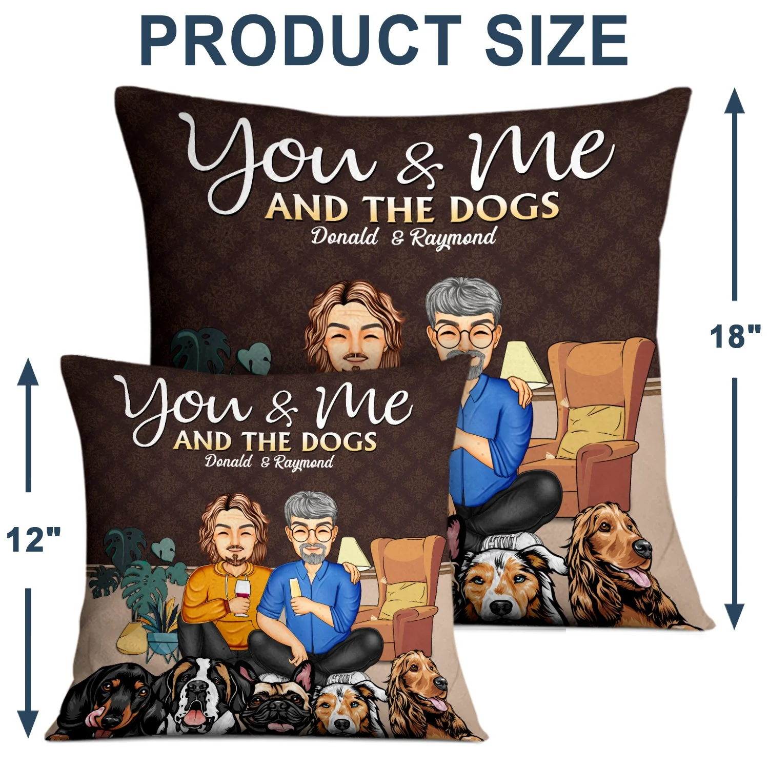 You & Me And The Dogs Cats Fur Babies - Home Decor Gift For Family, Couple, Pet Lovers - Personalized Custom Pillow - Image 4