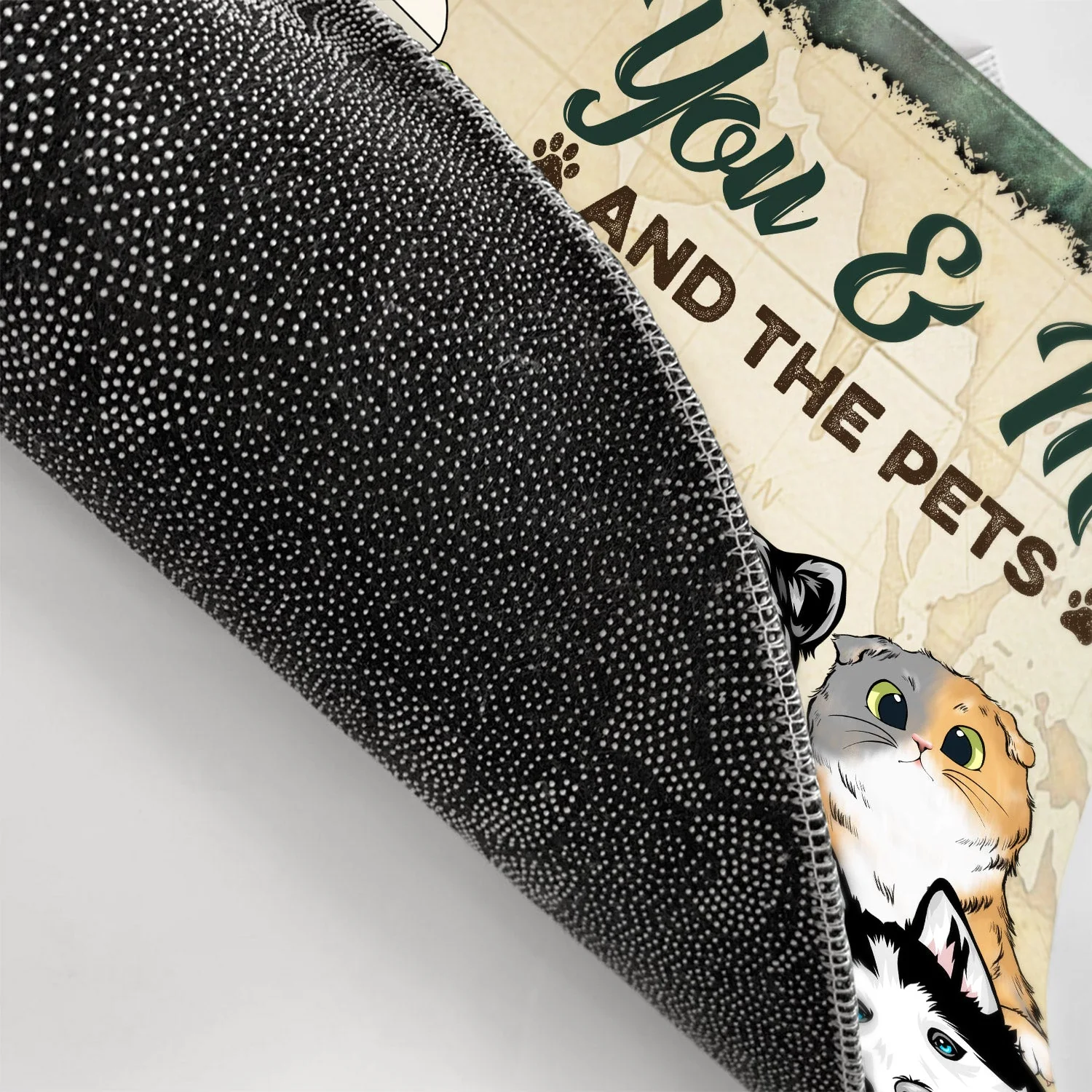 You & Me And The Dogs Cats - Gift For Pet, Camping Lovers, Campsite, Camping Decor, Couple, Family - Personalized Custom Doormat - Image 3