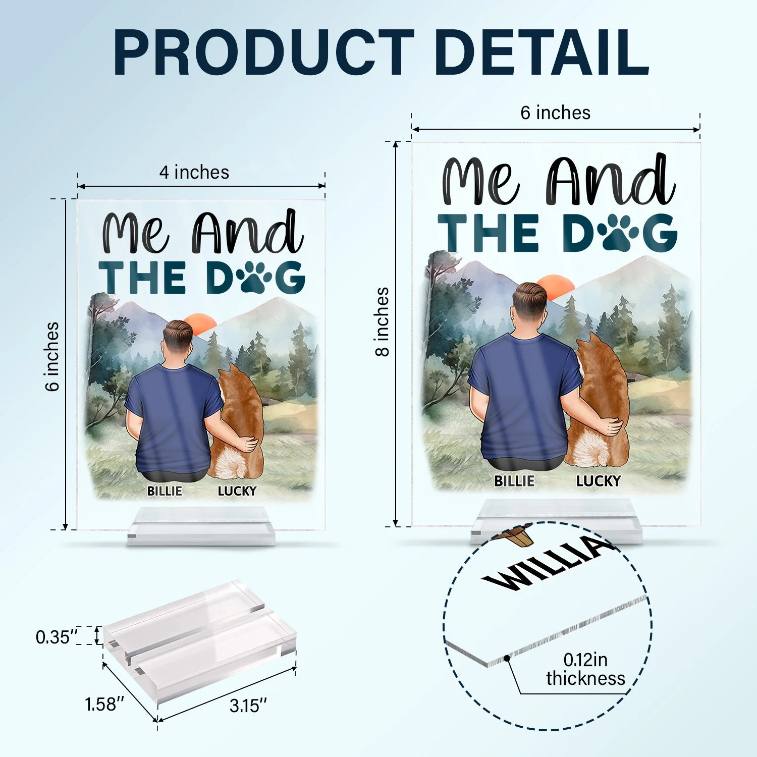 You & Me And The Fur Babies - Gift For Couples, Dog Lovers, Cat Lovers, Dog Mom, Dog Dad - Personalized Vertical Rectangle Acrylic Plaque - Image 5