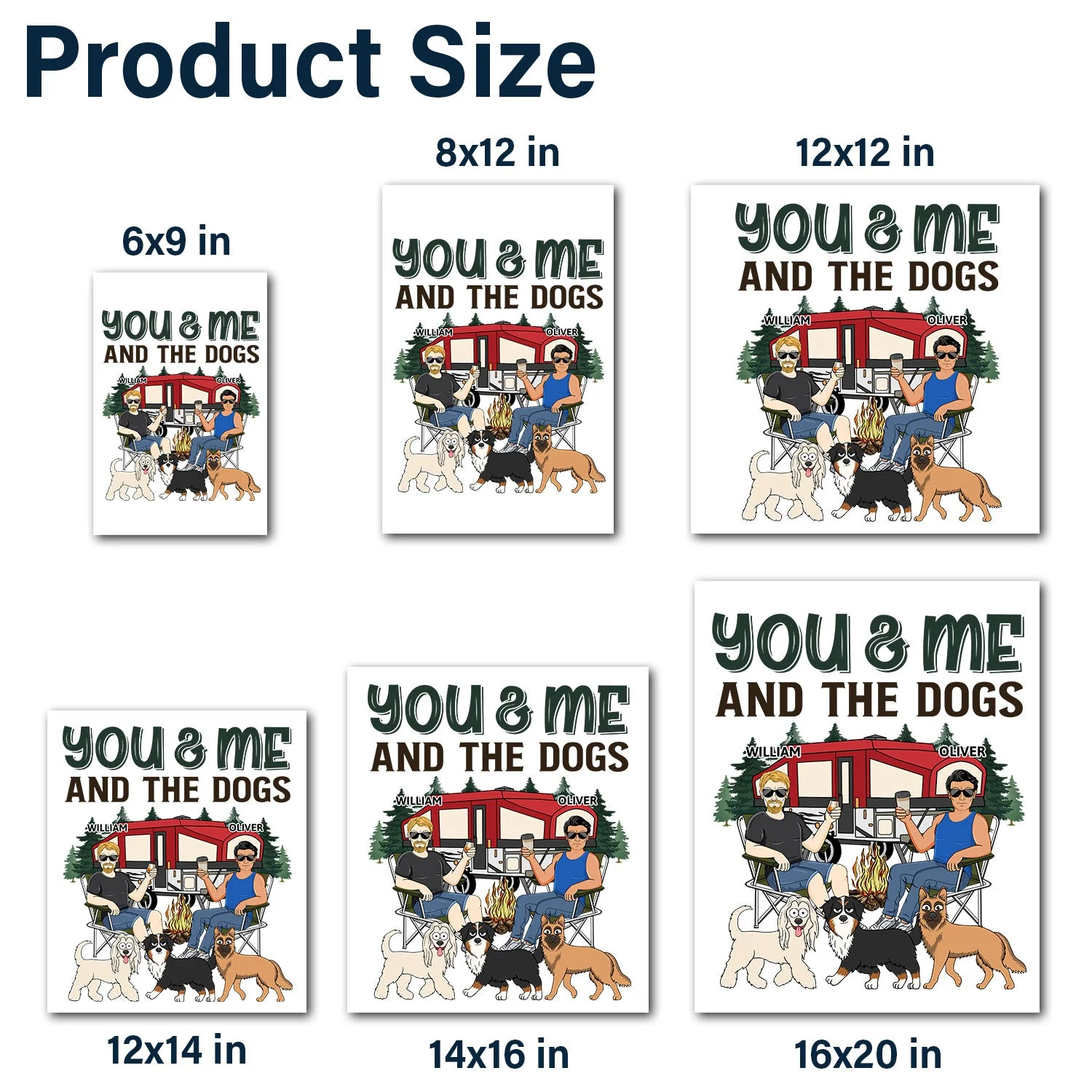 You & Me & The Dogs - Vacation, Traveling, Funny Gift For Couples, Camping Lovers, Dog Lovers - Personalized Camping Decal, Decor Decal - Image 6