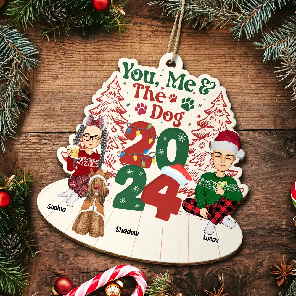 You, Me & The Fur Babies - Personalized Wooden Cutout Ornament - Image 5