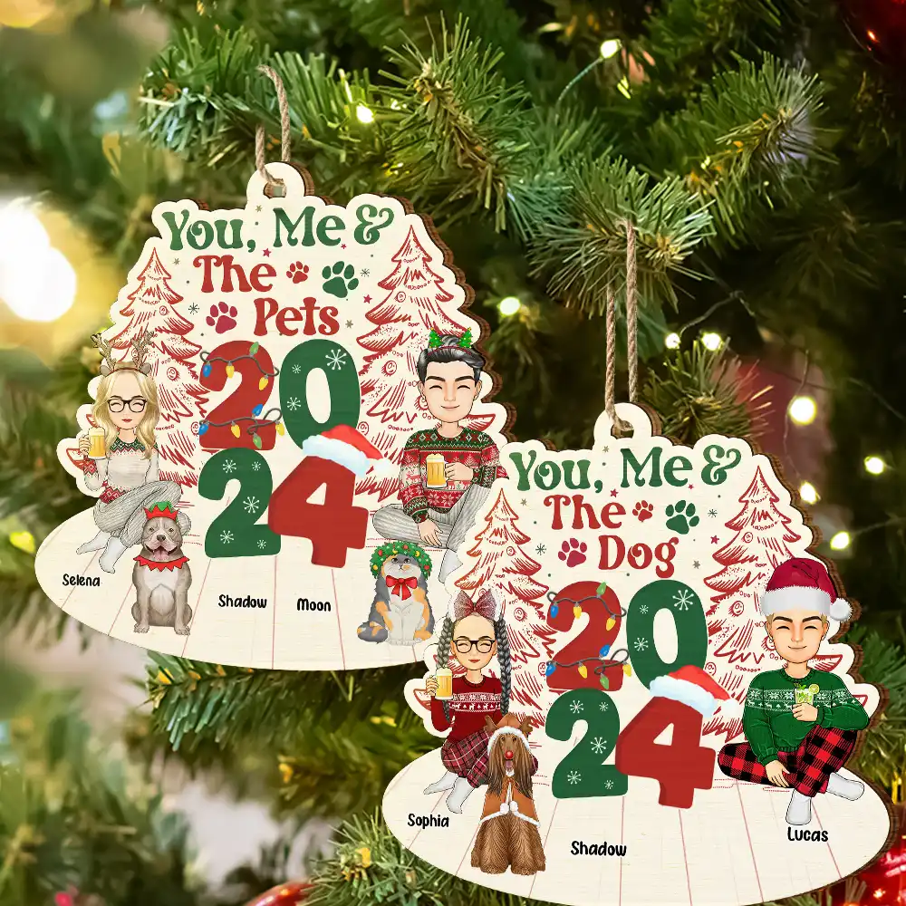 You, Me & The Fur Babies - Personalized Wooden Cutout Ornament - Image 6