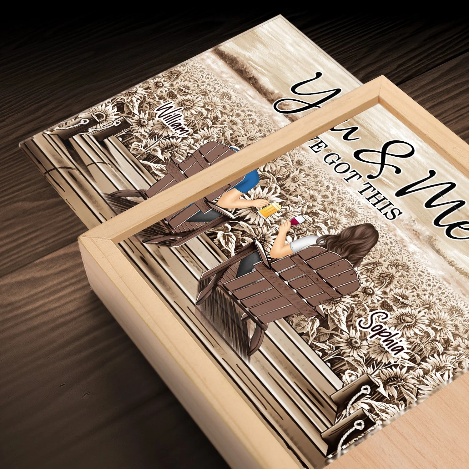 You & Me We Got This - Anniversary Gift For Spouse, Lover, Couple - Personalized Picture Frame Light Box - Image 4