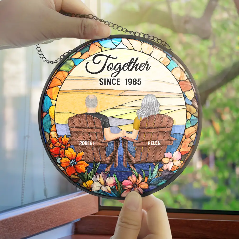 You & Me We Got This Couple - Personalized Stained Glass Window Hanging Suncatcher - Image 4