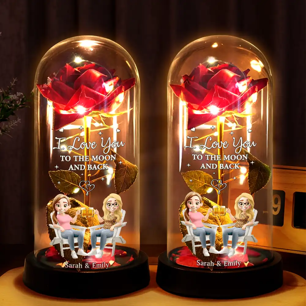 You & Me We Got This Holding Hands Couple - Personalized Everlasting Rose Dome Lamp - Image 2
