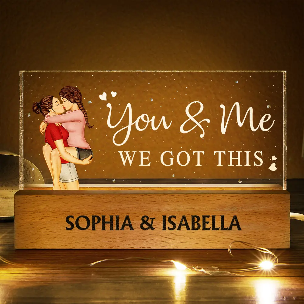 You & Me We Got This Kissing Couple - Personalized Rectangle LED Light - Image 3