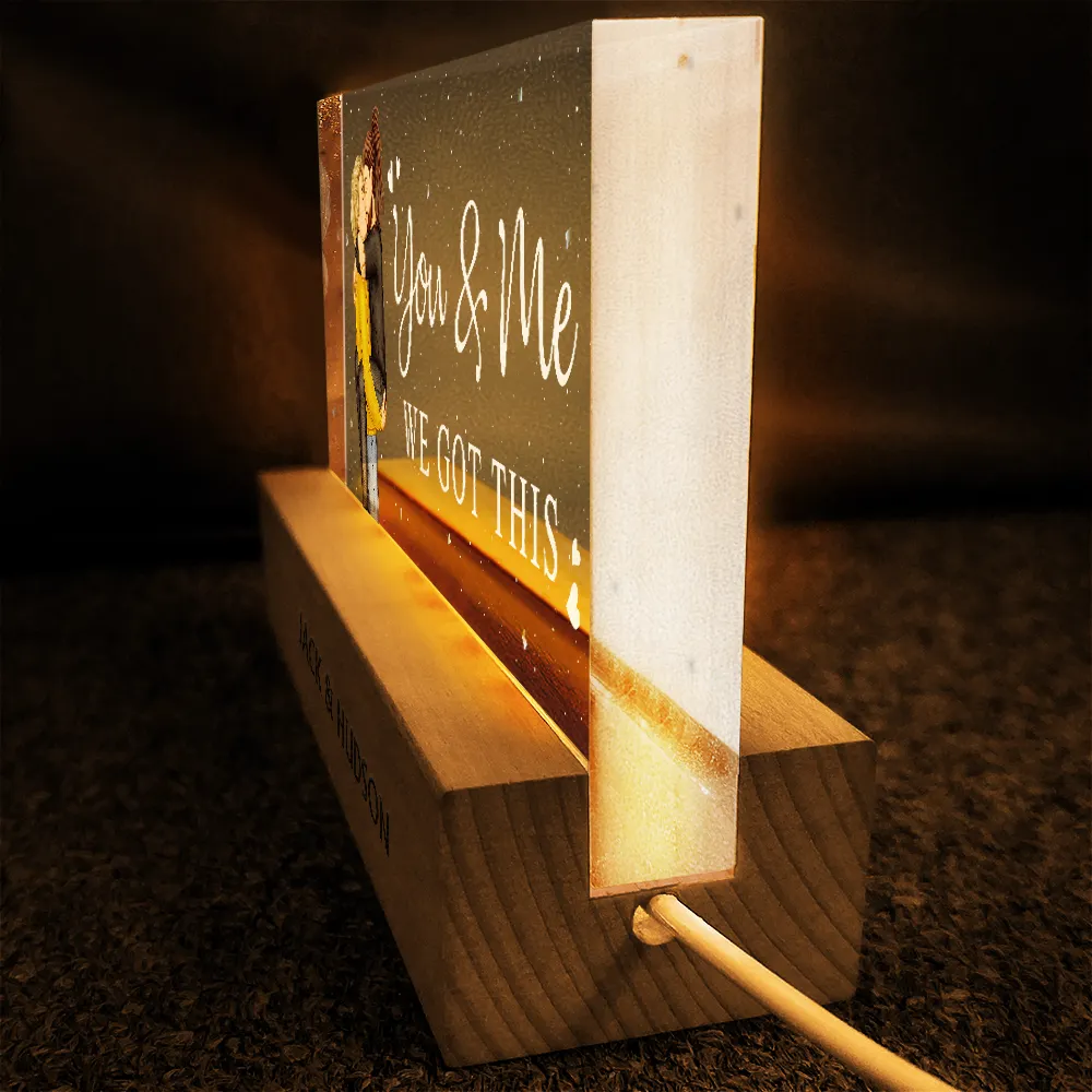 You & Me We Got This Kissing Couple - Personalized Rectangle LED Light - Image 4