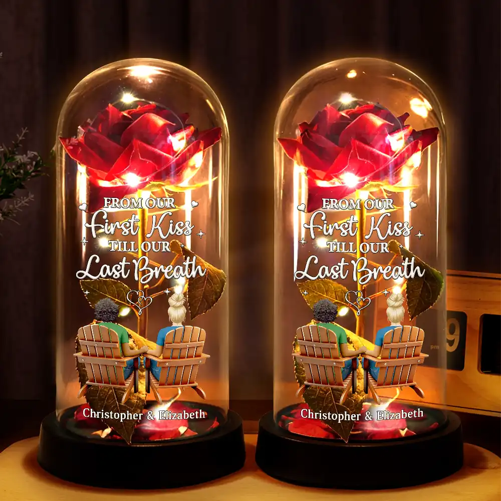 You & Me We Got This - Personalized Everlasting Rose Dome Lamp - Image 2
