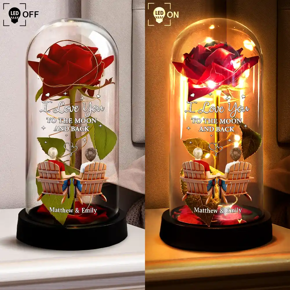 You & Me We Got This - Personalized Everlasting Rose Dome Lamp - Image 4