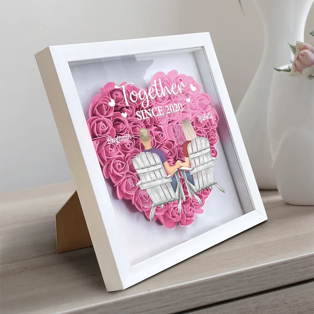 You & Me We Got This - Personalized Flower Shadow Box - Image 2