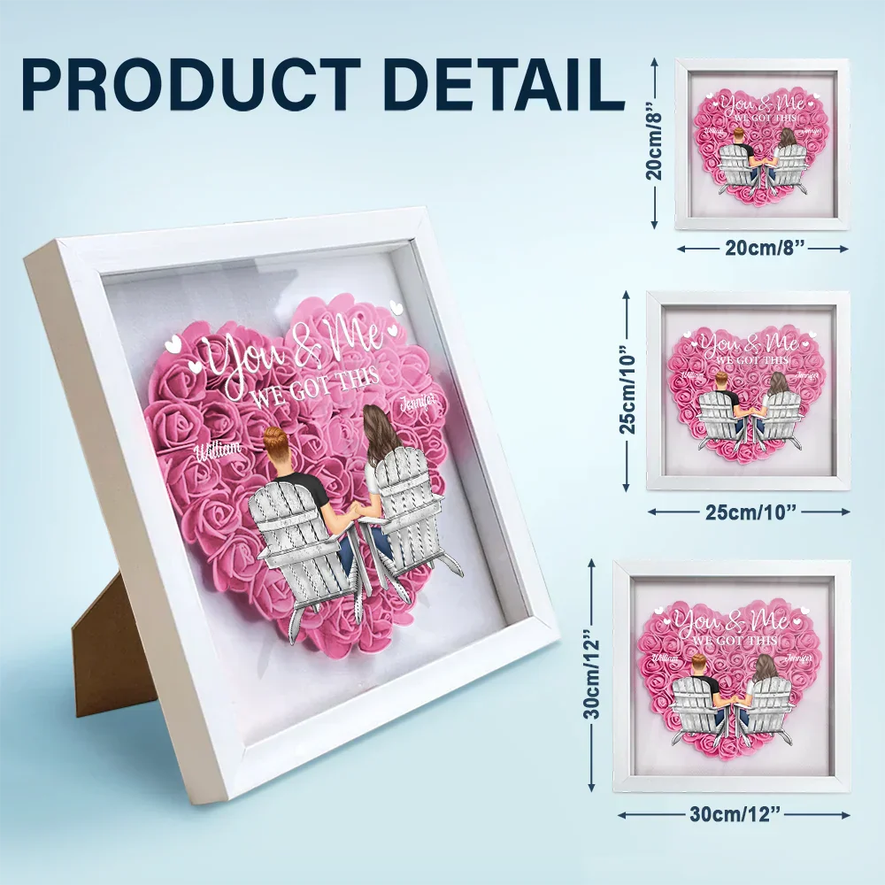 You & Me We Got This - Personalized Flower Shadow Box - Image 5