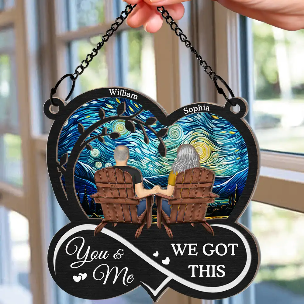 You & Me We Got This Till Our Last Breath - Personalized Window Hanging Suncatcher Ornament - Image 2