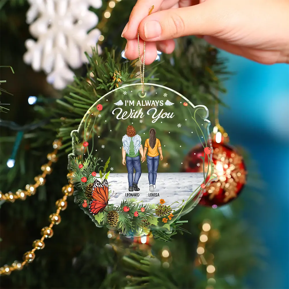 You Never Walk Alone Family Memorial - Personalized Custom Shaped Acrylic Ornament - Image 4