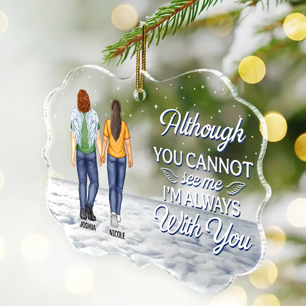 You Never Walk Alone I'm Always With You - Personalized Medallion Acrylic Ornament - Image 2