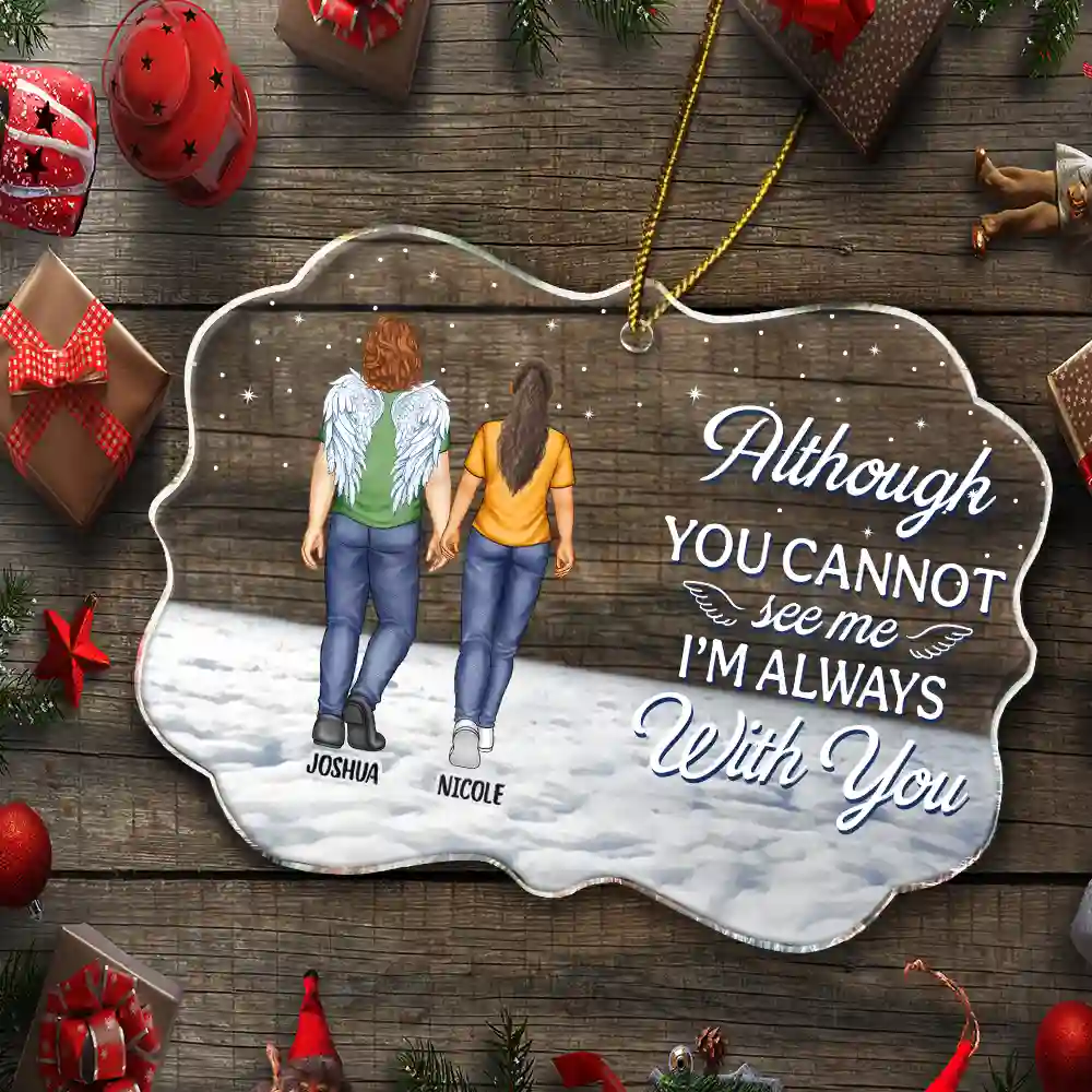 You Never Walk Alone I'm Always With You - Personalized Medallion Acrylic Ornament - Image 5