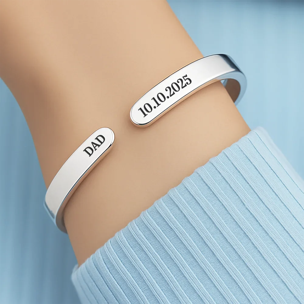 You Never Walk Alone - Personalized Bangle Bracelet Cuff - Image 4