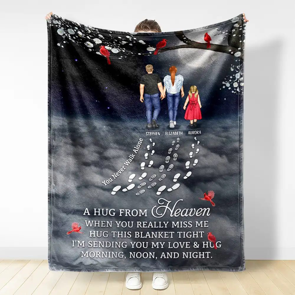 You Never Walk Alone Sending You My Love - Personalized Fleece Blanket, Sherpa Blanket - Image 3