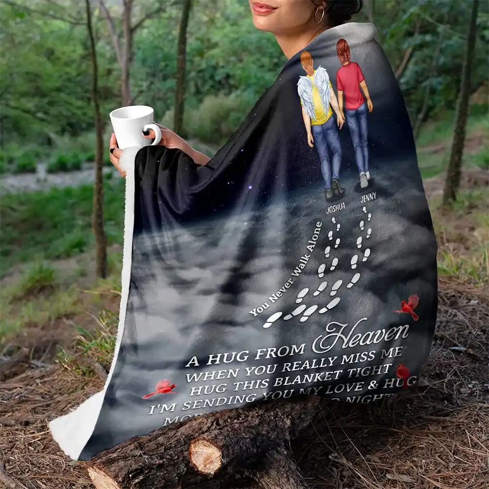 You Never Walk Alone Sending You My Love - Personalized Fleece Blanket, Sherpa Blanket - Image 5