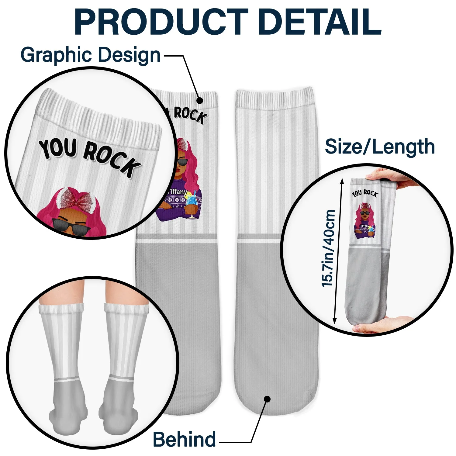 You Rock My Socks - Christmas Gift For Couples - Personalized Socks - Image 5